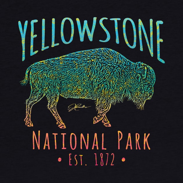 Yellowstone National Park Walking Bison by jcombs